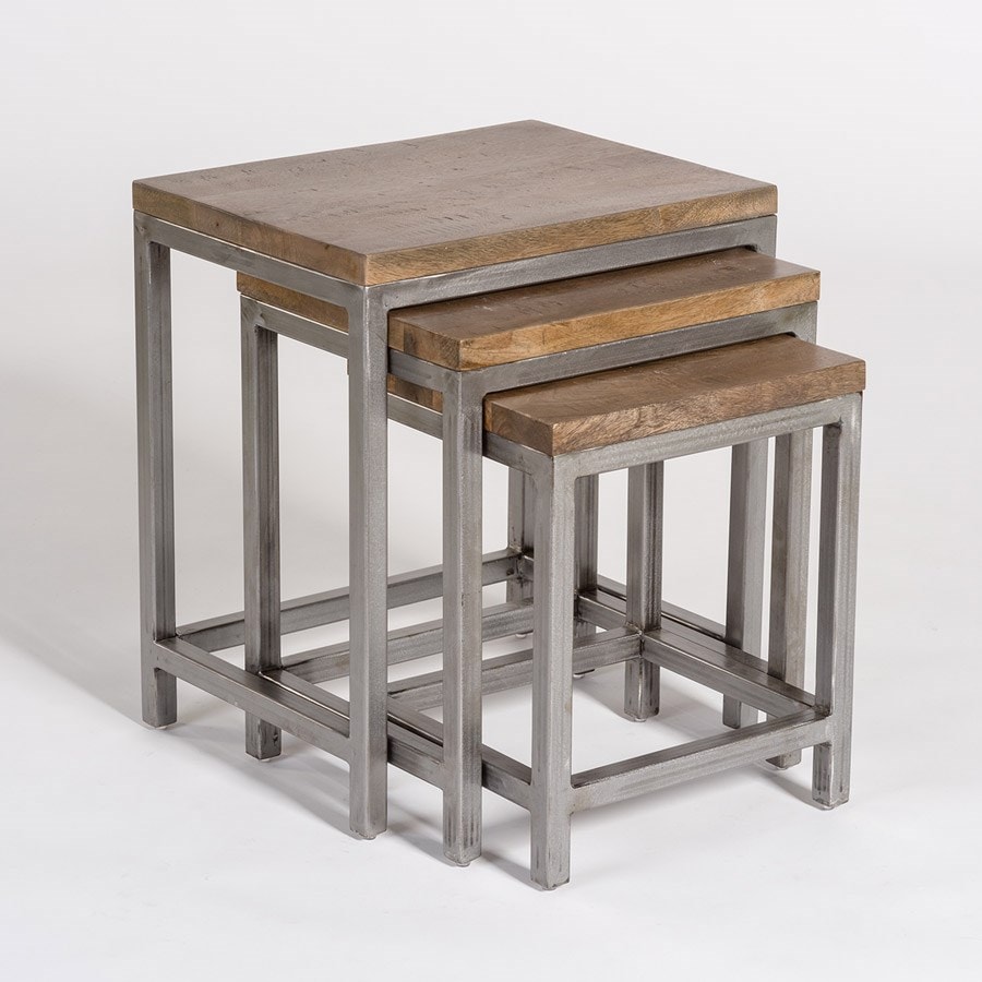 nesting end tables rectangular alder tweed gramercy industrial style nesting end tables nesting end tables rectangular alder tweed gramercy industrial style nesting end tables
